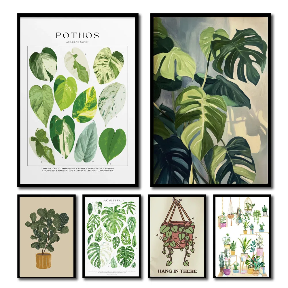 Photography Pose - 1 adet Modern Houseplants Yapraklar Kanvas
