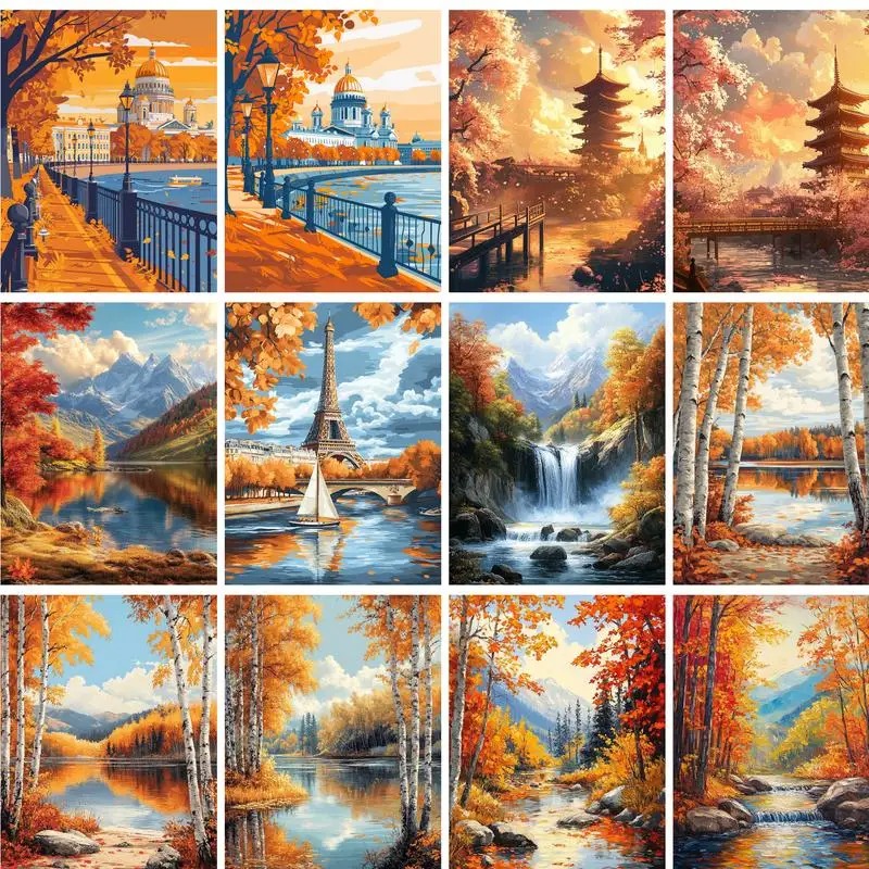 Photography Trend - 40x50cm tuval üzerine sayılarla boyama resimleri,