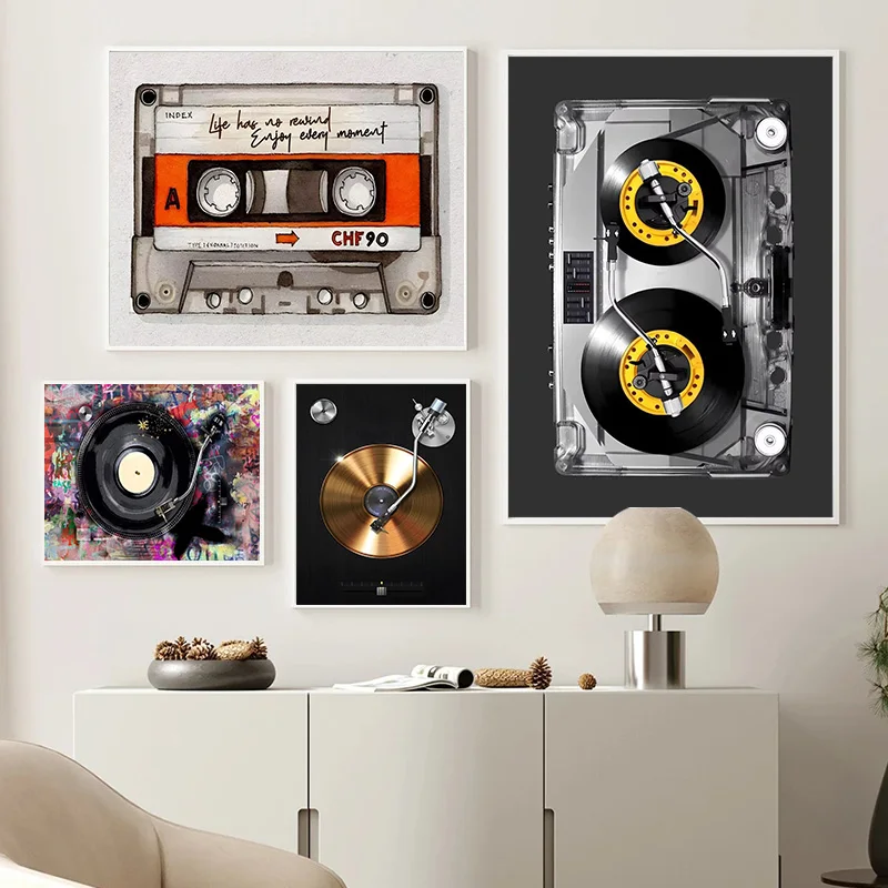 Photography Trend - Kaset DJ pikap tuval posterler benzersiz